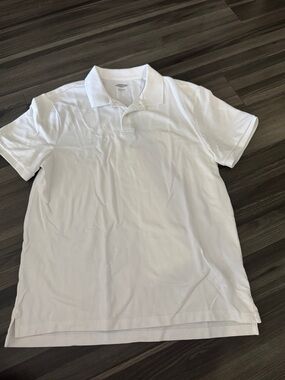 Old Navy White Men’s Polo Shirt - Short Sleeve